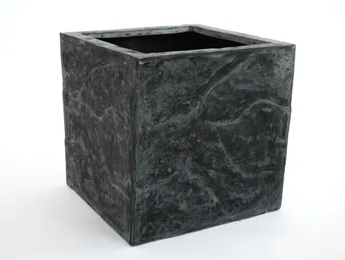 Elegant Einrichten | Pflanzkübel | Fiberglas | Stein-Optik | quadratisch | 40x40