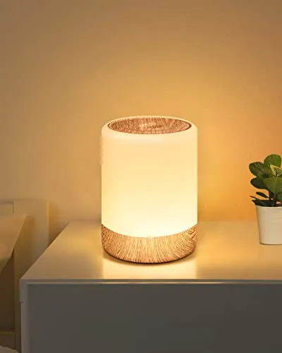 FOMYHEARD Nachttischlampe Touch Dimmbar, 2200mAh LED Nachtlicht Kinder Baby | 256 RGB Farbwechsel & Warmweiß Tischlampe Kabellos, Akku USB Aufladbar Lampe Stilllicht Night Light für Schlafzimmer