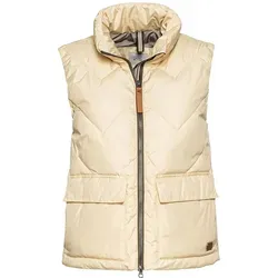 camel active Damen Kurze Steppweste aus recyceltem Polyester - Damen-Westen aus GRS-zertifiziertem recyceltem Polyester, mit zwei aufgesetzten Taschen und 2-Wege Reißverschluss für einen komfortablen und stylishen Look.