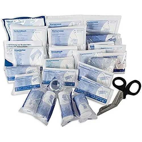 ACTIOMEDIC Erste-Hilfe-Nachfüllpackung nach DIN 13 157 I Nachfüllset für Verbandkasten & -Schrank mit mehrsprachiger Beschriftung I Notfallmedizinische Ausstattung, 24 x 16 x 6 cm