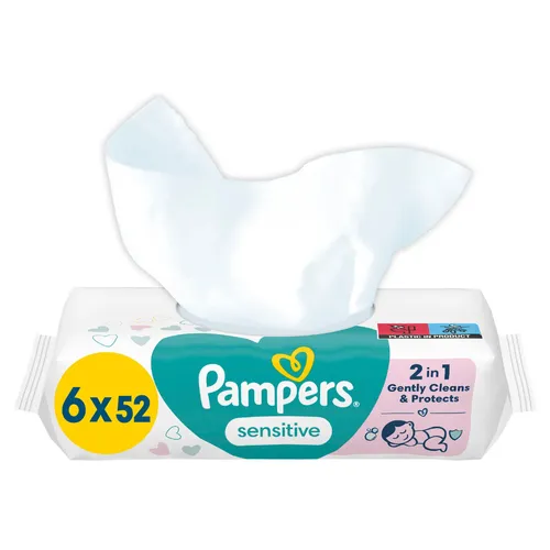 Pampers Feuchttücher Pampers Fresh Clean, 312 Tücher Feuchttücher, unparfümiert, je 52 Stück, 6 Pack