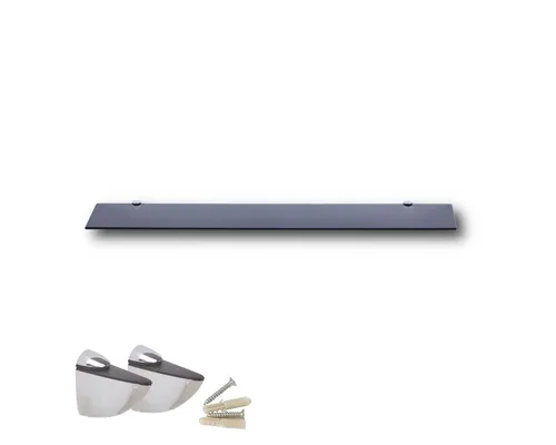 HOOZ Wandregal aus Sicherheitsglas mit Halterung in schwarz von Hooz