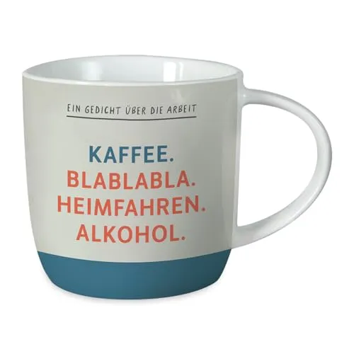 Grafik-Werkstatt Kaffeetasse mit Spruch 300 ml Porzellan Tasse Ein Gedicht, Weiß