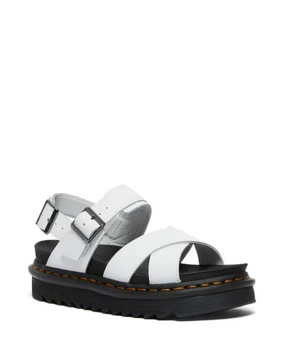 Dr. Martens Voss II Plateau Sandaletten Weiß 38 EU - Robuste Dr. Martens Voss II Damen Plateau Sandalen für stilvolle Auftritte. Mit verstellbaren Schnallenriemen und leichter Ziggy-Sohle für optimalen Komfort und Halt – perfekt für warme Tage.