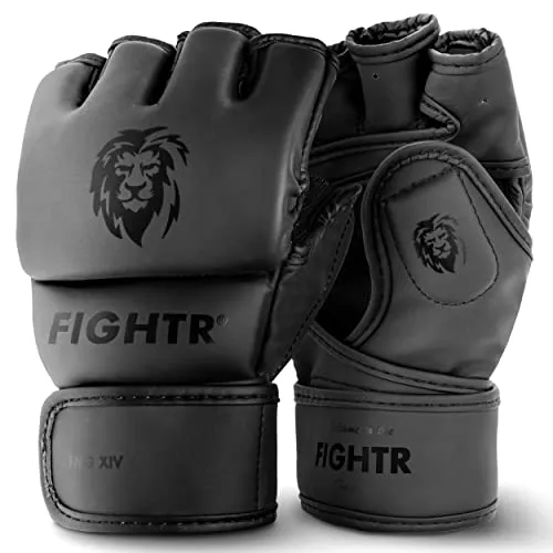 FIGHTR® Profi MMA Handschuhe für Training und Sparring - Hochwertige MMA Handschuhe aus PU Leder mit optimaler Polsterung und stabilem Handgelenksschutz. Ideal für Sparring und Sandsacktraining, inklusive Tragetasche. Unterstütze ein junges Start-up!
