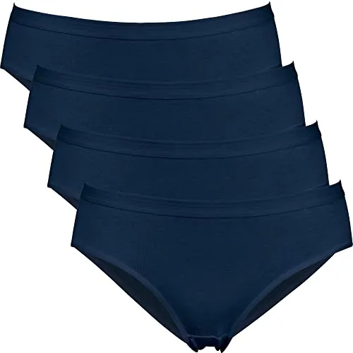 Erwin Müller Damen-Slip 4er-Pack Single-Jersey Marine Größe 40 - Bequemer 4er-Pack Damen-Slips aus hochwertigem Single-Jersey, ideal für den täglichen Komfort. Pflegeleicht und strapazierfähig für langanhaltende Freude.