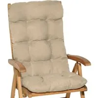 Beautissu Polsterauflage Flair HL, Hochlehner Auflage 120x50x8cm - Auflagen für Hochlehner, aus 40% Polyester und 60% Baumwolle, pflegeleicht und bequem für entspannte Stunden im Garten.