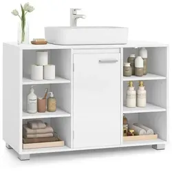 VASAGLE BBK507W01 Waschtisch mit verstellbaren Ablageflächen