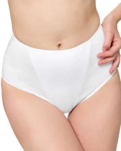 Nur Die Formslip Cotton aus Baumwolle mit Shaping-Effekt Maxislip Taillenslip Highwaist Unterwäsche Unterhosen Stetch Damen, weiß, M