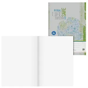 BRUNNEN Schulheft Recycling Lineatur 20 blanko DIN A4 ohne Rand, 16 Blatt, 1 St.