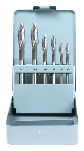 Fortis Flachsenker-Satz K in Metallkassette M3 - M12 - Metallbohrer, präziser Flachsenker-Satz für saubere Kanten und perfekte Senkungen in Metall