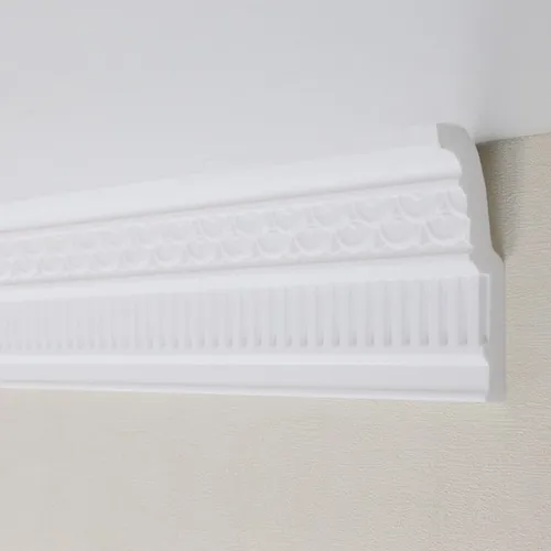 PROVISTON Stuckleiste Polystyrol | 36 x 99 x 2000 mm | Weiß | Deckenleiste