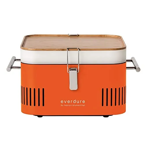 Everdure Cube Holzkohlegrill 42.50 cm - Garten Grill für ein einzigartiges Grillerlebnis, kompakt und tragbar, ideal für Picknicks und kleine Terrassen.