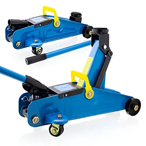 Hydraulischer Rangierwagenheber 2000kg - Bituxx® - Wagenheber & Unterstellböcke: Flach und hydraulisch, ideal für PKW mit einer Tragkraft von 2 Tonnen, sorgt für müheloses Anheben und sichere Wartung.