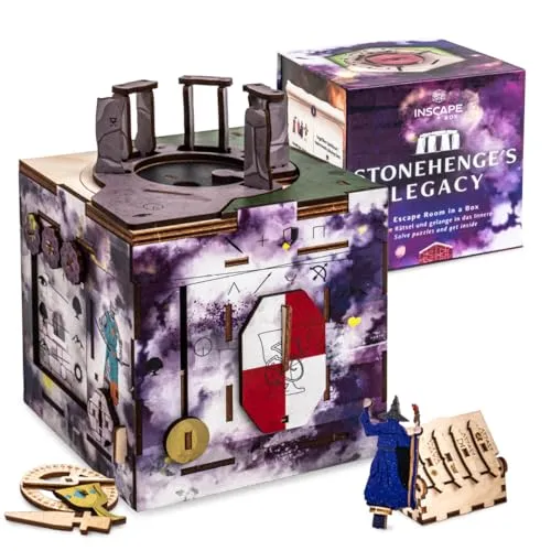 INSCAPE Cluebox Stonehenge´s Legacy - Interaktives 3D Holzpuzzle - Erlebe spannenden Rätselspaß mit der INSCAPE Cluebox! Öffne die Schatzkammer und entdecke das Geheimnis von Stonehenge. Ideal für Rätselfans und als Geschenk!