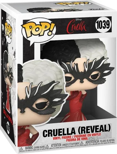 Funko Pop! Disney: Cruella De Vil - Cruella De Vil in Red Gown, exklusive 9,5 cm Vinyl-Sammelfigur für Sammler und Fans