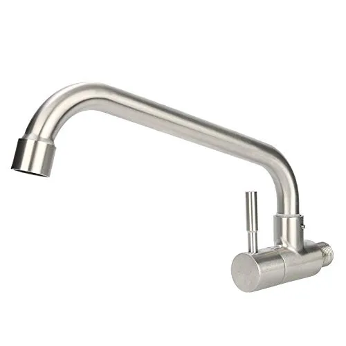 ZXC Edelstahl Kaltwasserhahn, Wandventil, Auslaufventil, Armatur, schwenkbar mit ½ Zoll Anschluss