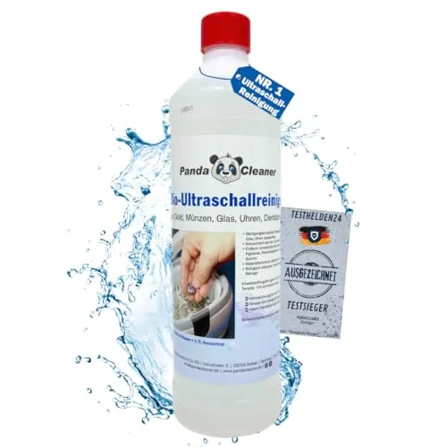 PandaCleaner Ultraschallreiniger Konzentrat 1 L – für Brillen, Schmuck, Zahnersatz & wasserfeste Uhren – kraftvoll & materialschonend – bis 1:40 verdünnbar – Made in Germany