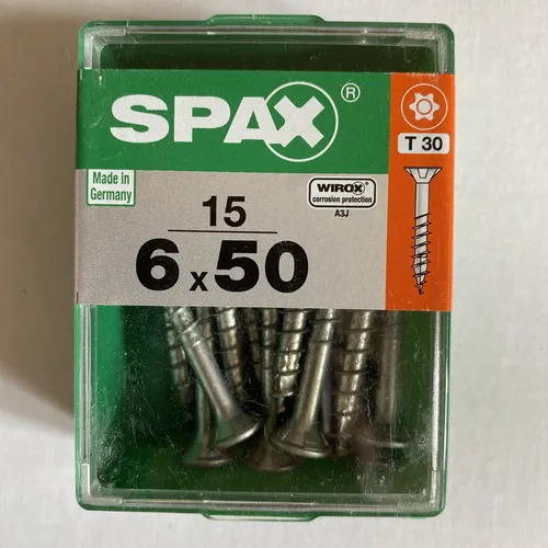 Spax Universalschrauben 6,0 x 50 mm, 15 Stück   Holzschrauben T30 Torx