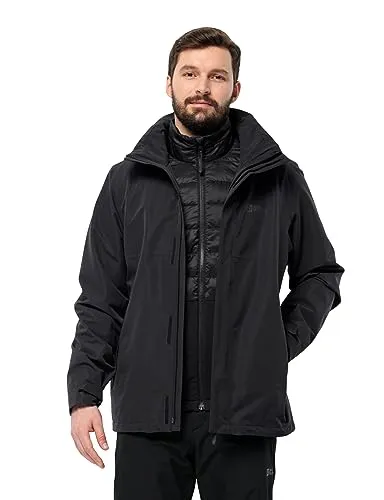 Jack Wolfskin Herren LUNTAL 3IN1 JKT M - Wetterfeste Funktionsjacke - 3in1-Jacke, wasserdicht und atmungsaktiv mit elastischer Fleece-Innenjacke, ideal für Outdoor-Aktivitäten bei jedem Wetter.