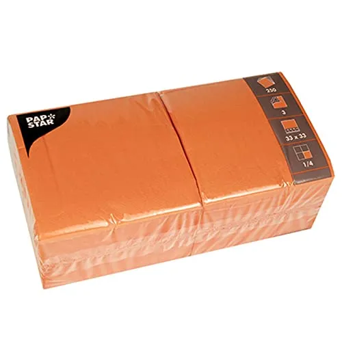 PAPSTAR 3-lagige Servietten in Orange, 330 x 330 mm in orange von PAPSTAR
