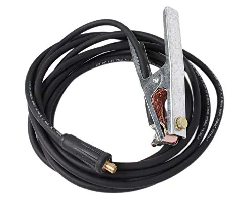 WELDINGER Kupfer Massekabel Hi-Flex 4 m 16 mm² - Gummiummantelt mit Erdklemme - Hochwertiges Kupfer Massekabel für Schweißarbeiten. Flexibel und robust, ideal für den professionellen Einsatz mit einer maximalen Strombelastung von 300A.
