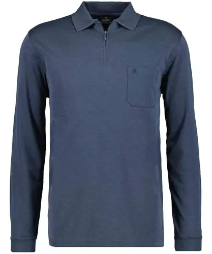 RAGMAN Poloshirt für Herren - Blau M (48/50) - Herren-Shirts aus 70% Baumwolle und 30% Polyester, modischer regular fit für optimalen Tragekomfort.