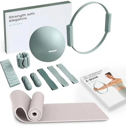 NEOLYMP Pilates-Ring Set mit Ball und Gewichten – Komplettes Pilates Zubehör für Zuhause - Entdecke das NEOLYMP Pilates Set für effektives Training zuhause. Inklusive Pilates Ring, Ball, Gewichte, Bänder und E-Book für vielseitige Übungen – ideal für Anfänger und Fortgeschrittene.