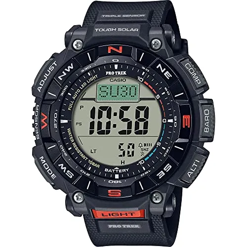 CASIO PRO TREK PRG-340-1ER Digitaluhr - Armbanduhren mit robustem Resin-Gehäuse, ideal für Outdoor-Abenteuer und präzise Zeitmessung.