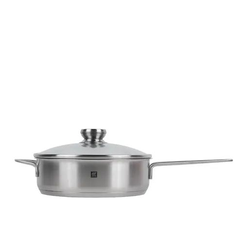 Zwilling Twin Nova Schmorpfanne 24 cm aus Edelstahl - Hochwertige Sautépfanne mit 2,4 l Fassungsvermögen, ideal für alle Herdarten. Robustes Edelstahl-Material sorgt für gleichmäßige Wärmeverteilung und Langlebigkeit.