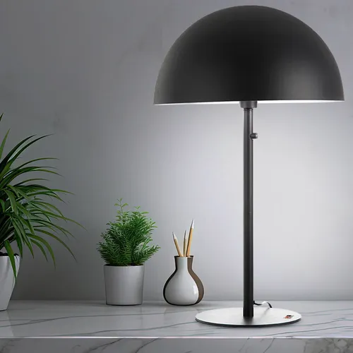 Retro Pilzdesign Tischlampe grau – 9W LED Beistelllampe