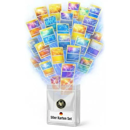 Pokemon Karten Deutsch - Originale Sammelkarten Set 2026 mit Holo und Seltenen Karten - Entdecke 50 einzigartige, originale Pokémon Karten, inklusive 10 Holo/Reverse Holo. Ideal für Sammler und Spieler – das perfekte Geschenk für jeden Pokémon Fan!