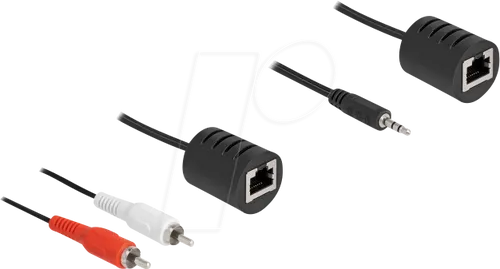 DELOCK 87859 - Audio Extender über Cat.5, 3,5 mm Klinke / 2x Cinch Stecker, bis