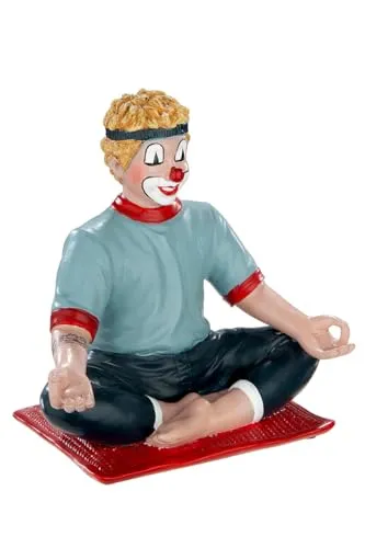 Gildeclown Deko Figur Clown Yoga - 13,5 cm - Sammlerfiguren - Charmante Yoga-Clown-Figur für einzigartige Dekoration und kreative Geschenke für Frauen.