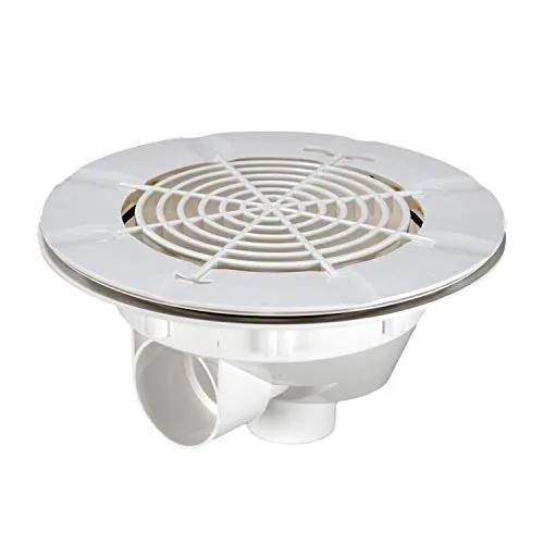 Paradies Pool Bodenablauf PP für Pools mit Folienauskleidung - Ersatzteil für Poolfilter & Poolpumpen, besonders flache Bauform mit seitlichem Ausgang für optimale Umwälzung und einfache Entleerung des Schwimmbeckens.