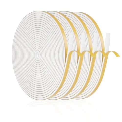 20m Türdichtung Selbstklebend, Fensterdichtung Selbstklebend 6mm x 3mm Dichtungsband für Fenster Türen Dachfenster, Zugluftdichtung Türdichtung Gegen Kälte Schalldämmung Selbstklebendes (Weiß)