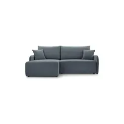 Selsey Ecksofa Dunkelgrau 3-Sitzer mit Ottomane links - Stylisches Ecksofa in L-Form, ideal für Wohnzimmer. Mit integrierter Schlaffunktion und Bettkasten für optimalen Komfort und Stauraum.