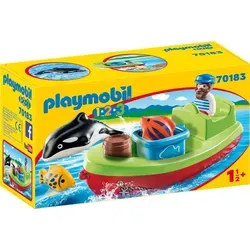 PLAYMOBIL Seemann mit Fischerboot 70183 - Playmobil Spielzeug für Kinder ab 2 Jahren mit detailreichem Fischerboot, interaktiver Spielfigur und Zubehör für kreatives Wasserspiel.