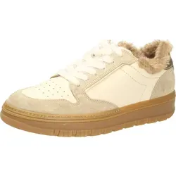 Paul Green Sneaker Leder Beige/Braun 43 EU - Stylischer Freizeit Sneaker aus hochwertigem Leder in Beige/Braun, mit bequemer Schnürung und 4 cm Blockabsatz für optimalen Tragekomfort.
