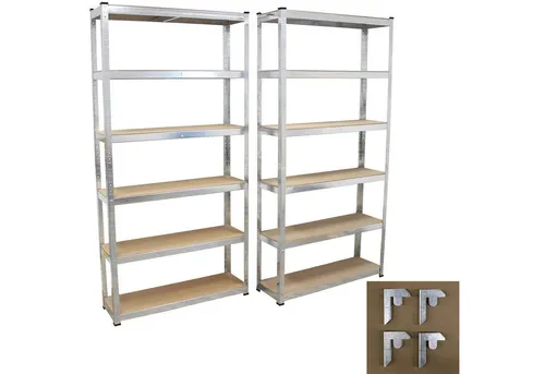 TRUTZHOLM Steckregal 2x Schwerlastregal 200x100x30 - Steckregale für maximale Stabilität: 2er Set Schwerlastregal mit 6 Böden, belastbar bis 150 kg pro Boden, ideal für Werkstatt oder Keller.