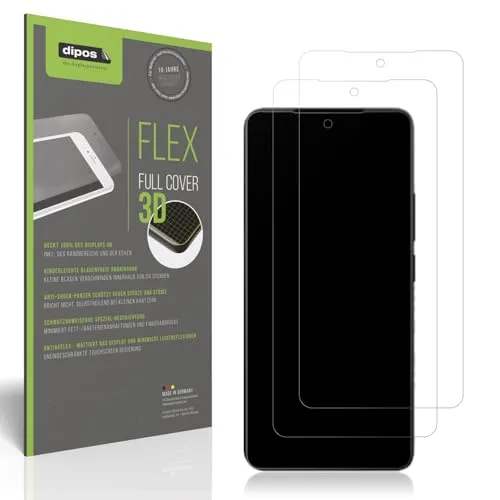 dipos FLEX 2x Schutzfolie matt passend für Xiaomi Poco F7 5G, Antireflex, 100% Displayabdeckung, Fingerprint Kompatibel, case-friendly, Full Cover Displayschutz Folie