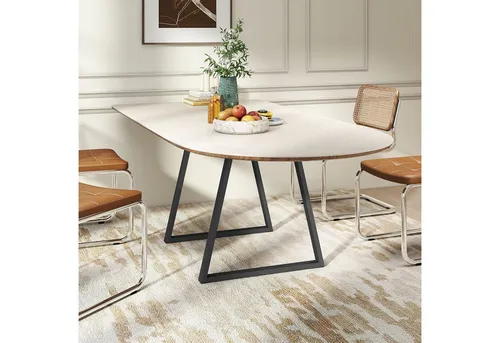 HOMCOM Tischbeine 2er-Set, Dreieckige Möbelfüße aus Stahl - Möbelfüße für DIY-Projekte: Robuste, pulverbeschichtete Stahlbeine mit Schutzpolstern für Stabilität und Bodenschutz, max. 40 kg Tragkraft, einfache Montage.