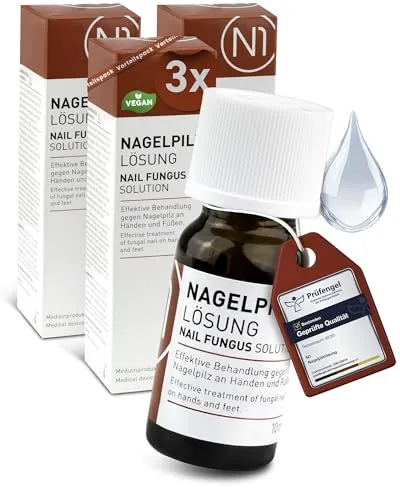 N1 Nagelpilz Lösung 30ml - Medizinprodukt zur schnellen intensiven Behandlung - Apothekenqualtität mit bewiesener Wirkung - Nagellack zur Nagelpilzbehandlung an Händen & Füßen - transparenter Lack