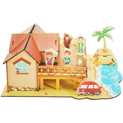 Strandhaus 3D Holzpuzzle DIY