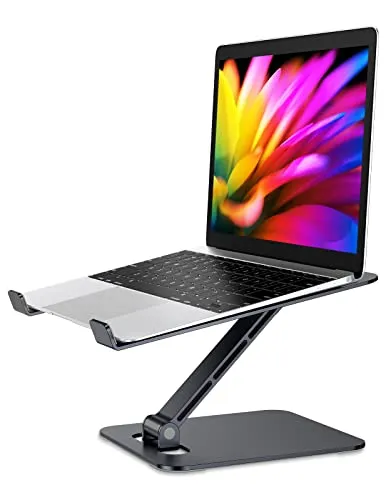Babacom Laptop Ständer Höhenverstellbar, Faltbarer Stand aus Aluminiumlegierung Ergonomischer, Belüfteter Laptopständer Kompatibel mit MacBook Air, Pro, Allen Laptops 10-16