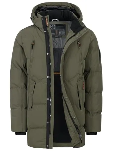 Indicode Herren INBoulton Parka mit Kapuze und verdecktem Reißverschluss - Warme Herrenjacke mit praktischen Außentaschen und Innentasche für Smartphone. Ideal für Wind und Wetter, bietet zuverlässigen Schutz. Regular Fit, perfekte Passform für optimale Bewegungsfreiheit.