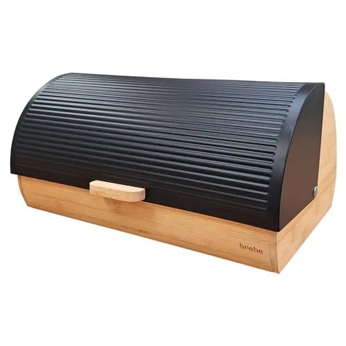 briebe Nordic Brotkasten aus Bambusholz - Brotkästen mit Schiebedeckel für langanhaltende Frische, aus langlebigem Bambusholz, ideal für die stilvolle Aufbewahrung von Brot und Gebäck.