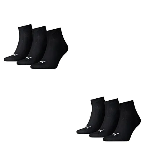 Puma Herren Quarters 6er Pack Sportsocken, Schwarz, 47-49 von PUMA