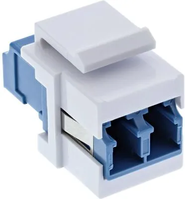 InLine LWL Keystone Snap-in Kupplung weiß, Duplex LC/LC, singlemode, blau, Keramik-Hülse, Duplex LC/LC, singlemode, blau, Keramik-Hülse (89988A)