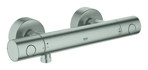 Grohe Grohtherm 1000 C Thermostat-Brausebatterie - Supersteel - Wannen- & Duscharmaturen, präzise Temperaturregelung für ein komfortables Duscherlebnis